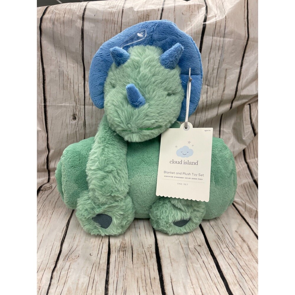 Plush Blanket with Soft Toy - Cloud Island Dinosaur